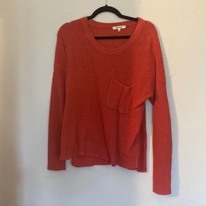 Coral colored cotton sweater EUC